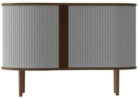 Szaro-brązowa niska komoda w dekorze dębu z drzwiami przesuwnymi 100x67 cm Audacious – UMAGE