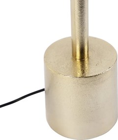 Lampa stołowa w stylu art deco złota z czarnym aksamitnym abażurem 40 cm - Diverso