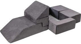 Velvet bricks set multifunkcyjny plac zabaw dla dzieci, szary - meowbaby®