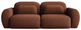 Sztruksowa rozkładana sofa w kolorze terakoty ze schowkiem266 cm Kini – Makamii