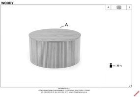 Stolik kawowy WOODY 80x80 naturalny HALMAR