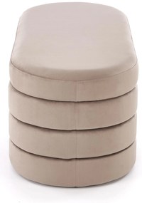 Ławka, pufa podwójna z funkcją pojemnika welur beż CALPI 110/46/42 cm