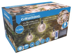 Grundig - LED Ściemnialny łańcuch solarny 50xLED/8 funkcji 9,35m ciepła biel + pilot