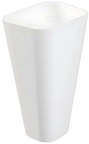 Prostokątna umywalka na nóżce z solid surface - Biała - TILICHO