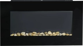 HOMCOM Elektryczny kominek ścienny LED z efektem ognia 1000W 2000W pilot zdalnego sterowania | Aosom PL