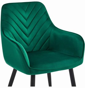 Zielone nowoczesne krzesło welurowe C1-T61