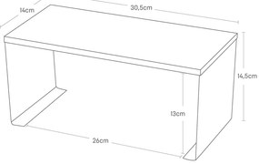 Biało-naturalna metalowa dodatkowa półka 30,5x14 cm Tosca – YAMAZAKI