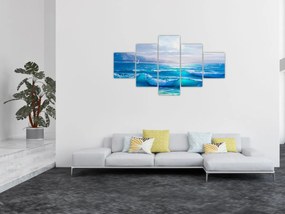 Obraz - Obraz olejny przedstawiający morze z mewami (125x70 cm)