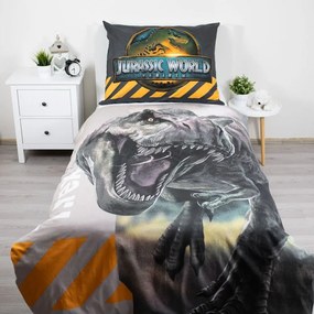 Bawełniana pościel dziecięca jednoosobowa 140x200 cm Jurassic World "T-Rex" – Jerry Fabrics
