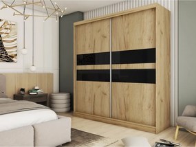 Dwudrzwiowa szafa przesuwna Figo grafit 200 cm lakobel do wyboru