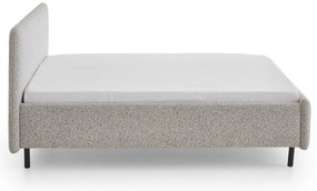 Beżowe tapicerowane łóżko dwuosobowe ze schowkiem ze stelażem 140x200 cm Primo – Meise Möbel