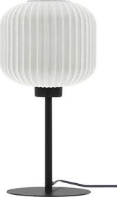 lampka stołowa ze szklanym kloszem biała T5-B20