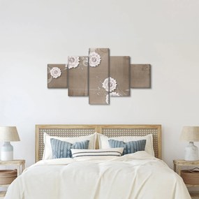 Obraz - Draperie z kwiatami (125x70 cm)