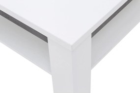 Ława z Półką do Salonu NOVO 102 cm Biała / beton Nowoczesna