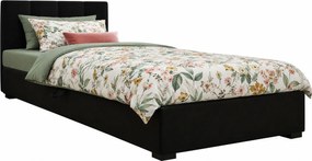 Czarny tapczan jednoosobowy 120x195 cm R6-B00