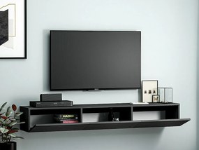 Stojak pod TV – 180 cm szerokości – Czarny – Płyta wiórowa pokryta melaminą