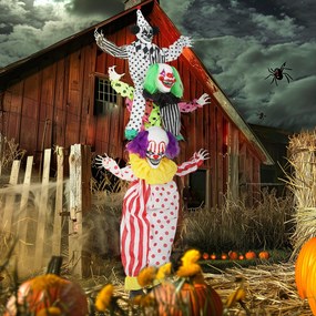 Outsunny Układane w stos animatroniczne klauny Halloween z czerwonymi świecącymi oczami do rekwizytów na imprezy wewnątrz | Aosom PL