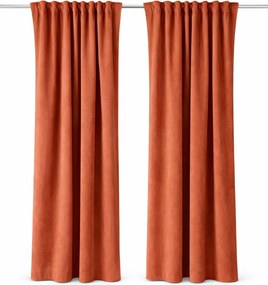 Gruba zasłona z weluru w kolorze terakota Werona