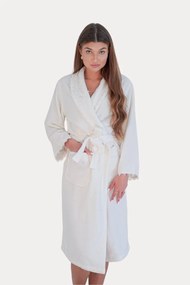 Damski elegancki szlafrok PERLA w ozdobnym opakowaniu XL Biały