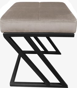 Pufa ZETA tkanina Welur loft ławka podnóżek metal : Kolor Stelaża - Czarny , Kolor tkaniny - VELVET - MG09, Typ tkaniny - Velvet