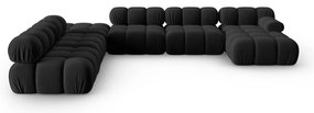Czarna aksamitna sofa 379 cm Bellis – Micadoni Home
