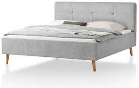 Jasnoszare tapicerowane łóżko dwuosobowe 180x200 cm Smart – Meise Möbel