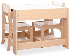 Biały wielofunkcyjny stolik dziecięcy z krzesłami F0-S52