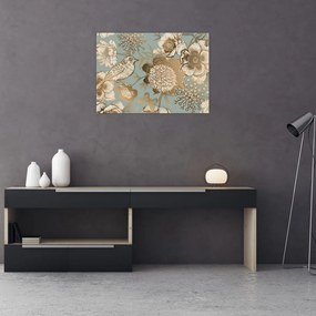 Obraz złotych kwiatów (70x50 cm)