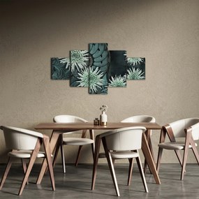 Obraz - Zielone kwiaty (125x70 cm)