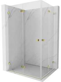 Mexen Lunar-F Duo kabina prysznicowa składana 90 x 85 cm, transparent, złota - 836-090L-085P-50-00