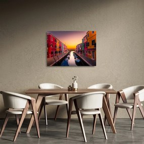 Obraz na szkle - Zachód słońca, wyspa Burano, Wenecja, Włochy (70x50 cm)