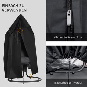 Outsunny pokrowiec na fotel wiszący wodoodporny 115x115x190 cm czarny | Aosom PL