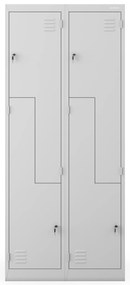 Szafa socjalna BHP na odzież czterokomorowa JULIA, 800 x 1850 x 450 mm, szara