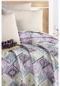 Fioletowo-kremowa bawełniana narzuta 200x230 cm Pique – Mila Home