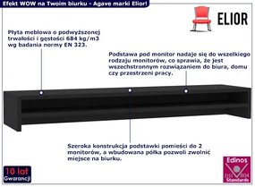 Czarna klasyczna półka na biurko - Azon