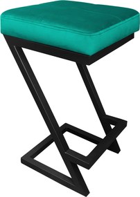 Hoker ZETA krzesło barowe tkanina Welur podstawa metalowa LOFT : Kolor Stelaża - Czarny , Kolor tkaniny - VELVET - MG20