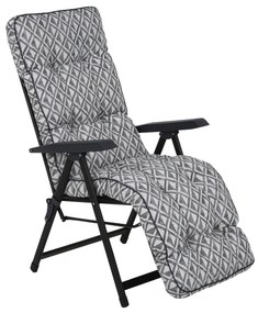 Fotel ogrodowy z podnóżkiem Lena Plus Black Edition H039-06PB PATIO