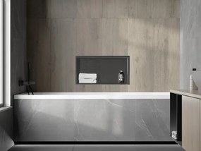 Mexen X-Wall-R półka wnękowa z kołnierzem 60 x 30 cm, gun gray szczotkowany - 19E0603010