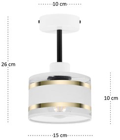 Lampa sufitowa biała jednopunktowy spot z białym abażurem T-1010WE-WE