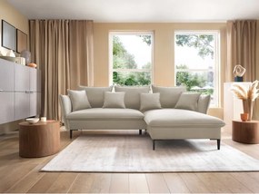 Narożnik GLOSS Prawostronny z funkcją spania, zestaw z poduszkami wolnostojący tkanina RIVIERA 38 Zielony WERSAL