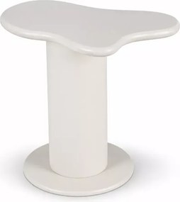 Stolik kawowy Asha biały nowoczesny do salonu MDF PVC 60x37 cm ława kawowa biała