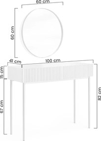 Toaletka Nicole ze złotym lustrem 60 cm - kaszmir / złote nóżki