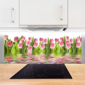 Panel Szklany Pąki Tulipanów w Ogrodzie