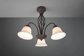 Ciemnobrązowa lampa sufitowa ze szklanym kloszem Rustica – Trio