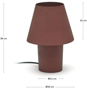 Lampa stołowa w kolorze terakoty z metalowym kloszem (wysokość 30 cm) Canapost – Kave Home