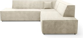 Masseno Narożnik TESSO z funkcją spania i pojemnikiem na pościel Narozniki L, Rozkładana sofa - Kremowy, TILIA 03