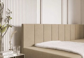 Łóżko kontynentalne Honia 90x200 / 120x200 – łóżko z pojemnikiem i tapicerowanym zagłówkiem