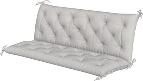 Outsunny Poduszka na Ławkę 3-Osobową 150x98x8 cm z Taśmami, Poduszka na Meble Ogrodowe i Huśtawkę Hollywoodzką, Jasnoszary