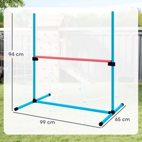 PawHut Zestaw Agility dla psa 4-częściowy regulowana wysokość wyposażenie Agility z 4 przeszkodami torba transportowa 99 x 65 x 94 cm Jasnoniebieski | Aosom PL