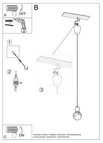 Szara lampa wisząca ø 5 cm Rene – Nice Lamps